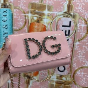 Dolce & Gabbana Pink Clutch with Crystal Embellishments